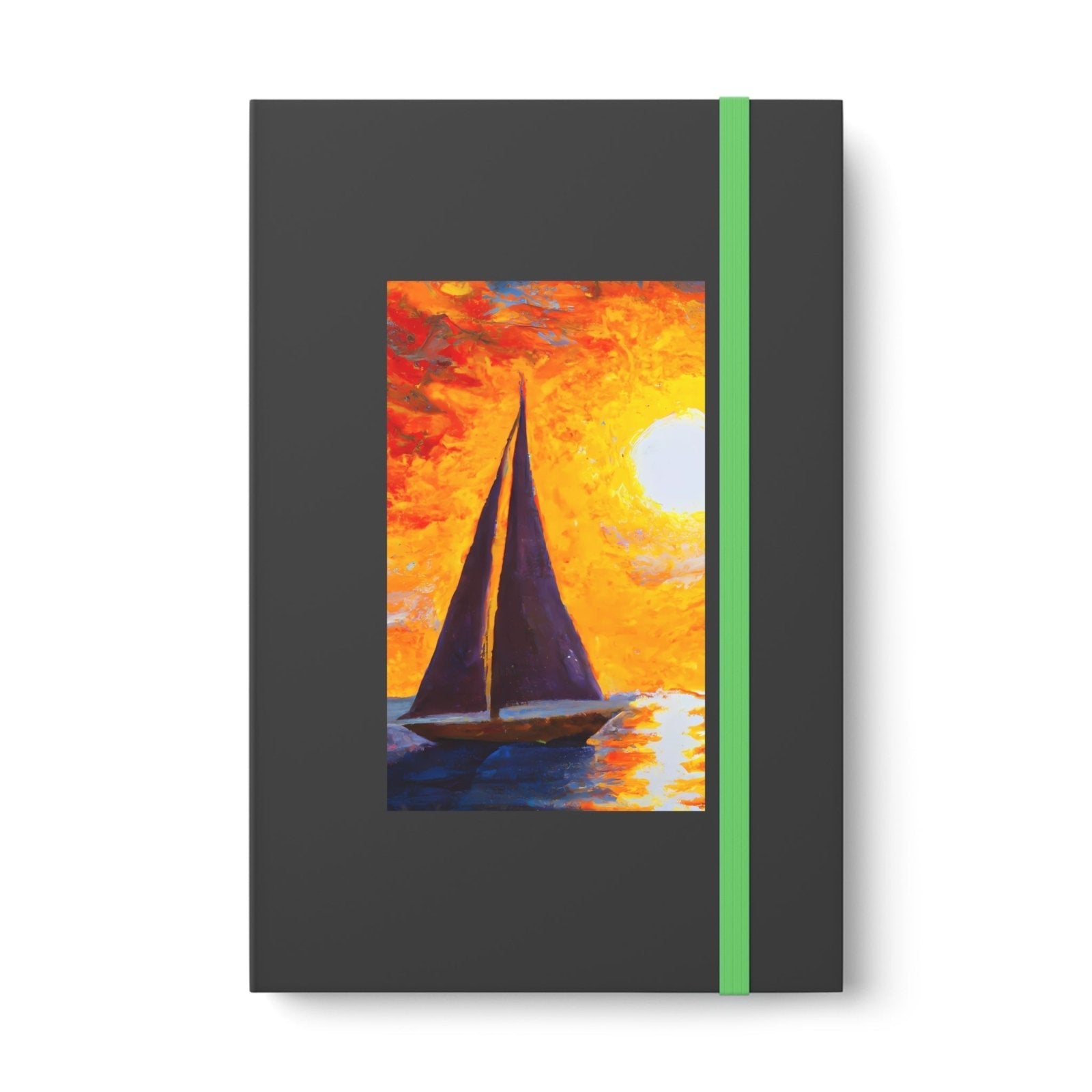 Impressionist Sails 3 Color Contrast Notebook - Ruled - Notebook Sailing Log Journal SubtleBlueM