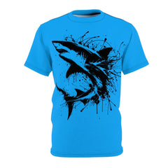 Ink Splatter Shark Unisex Tee - Subtle Blue M