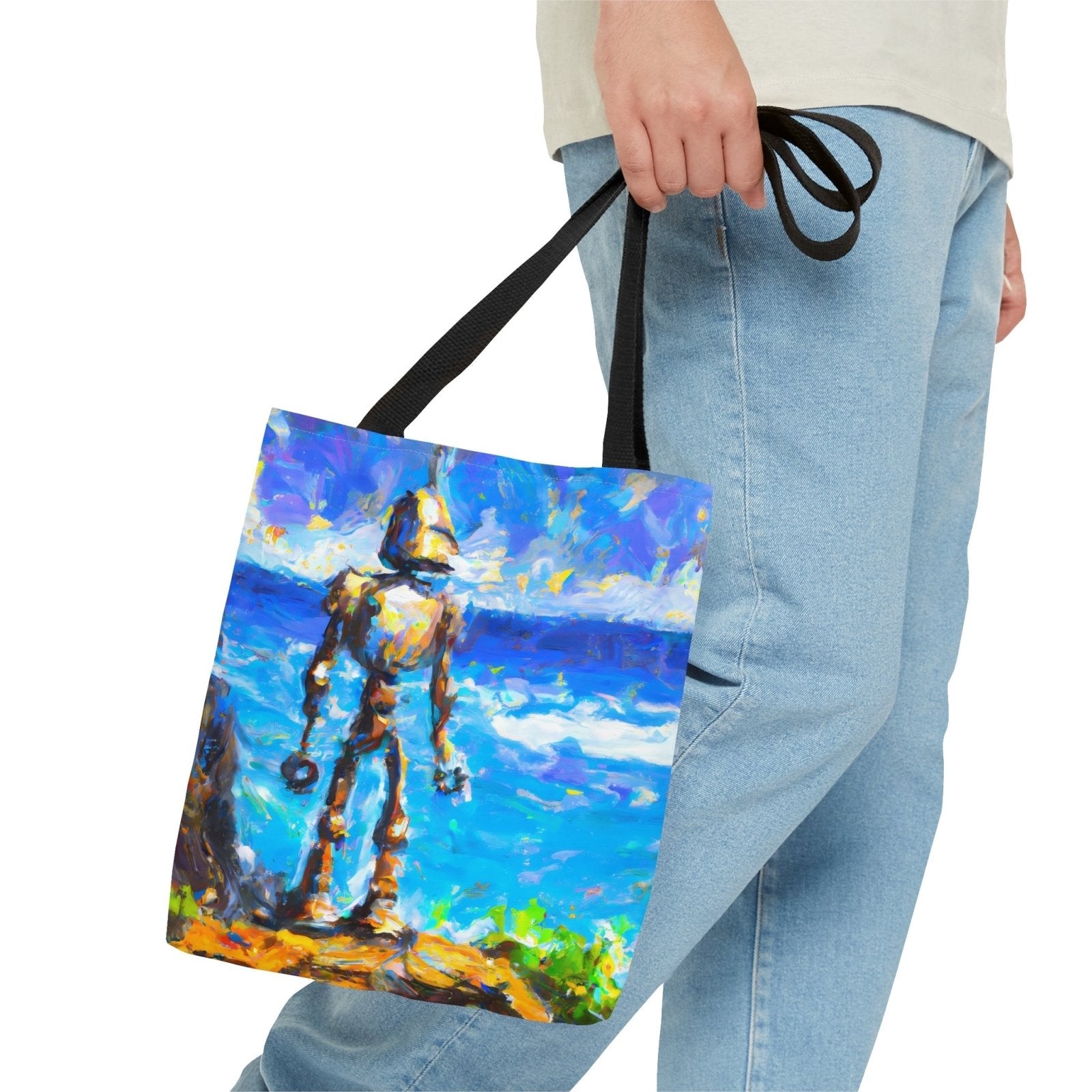 Island Robot Tote Bag - Subtle Blue M