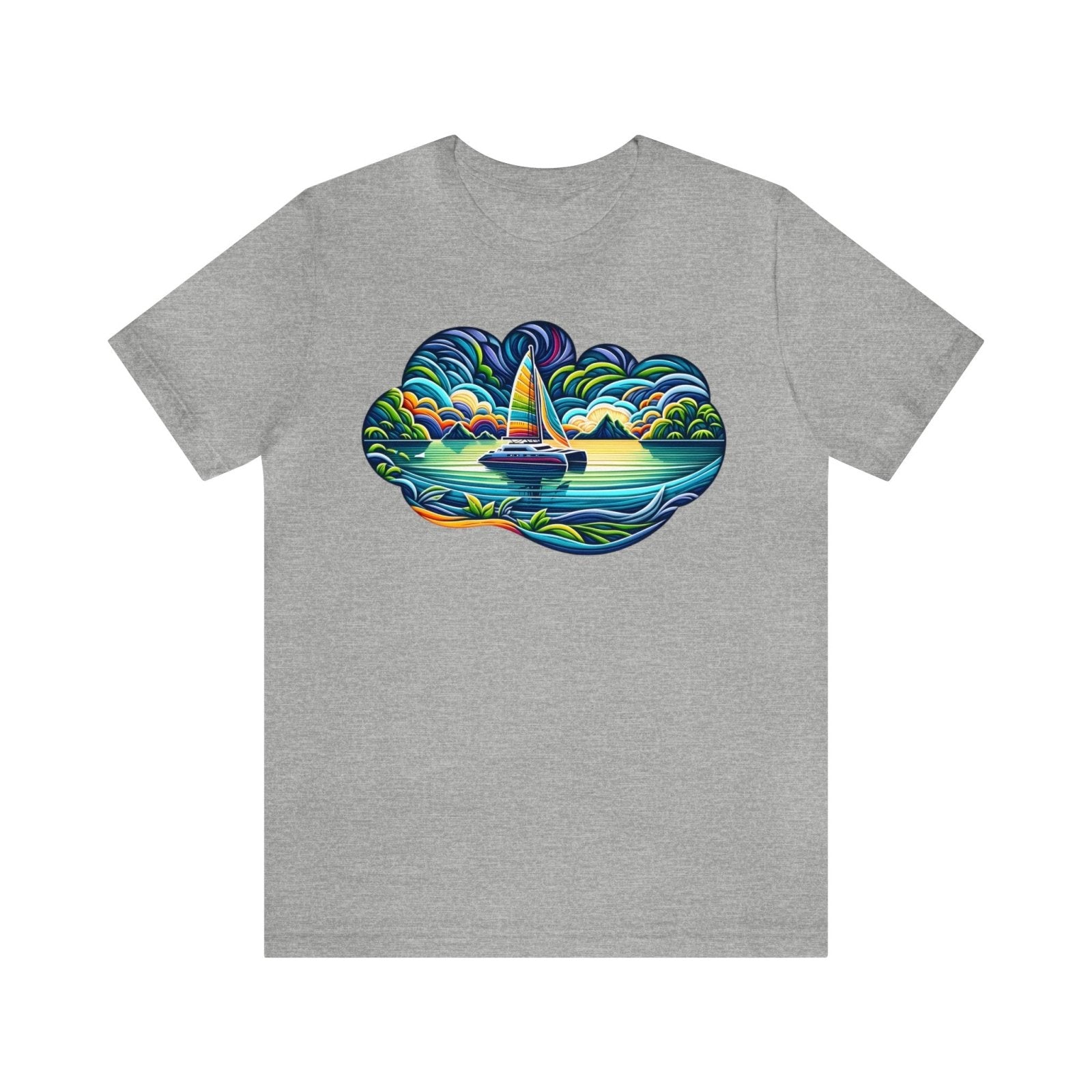 Paper Seascape Unisex Short Sleeve Tee - Subtle Blue M