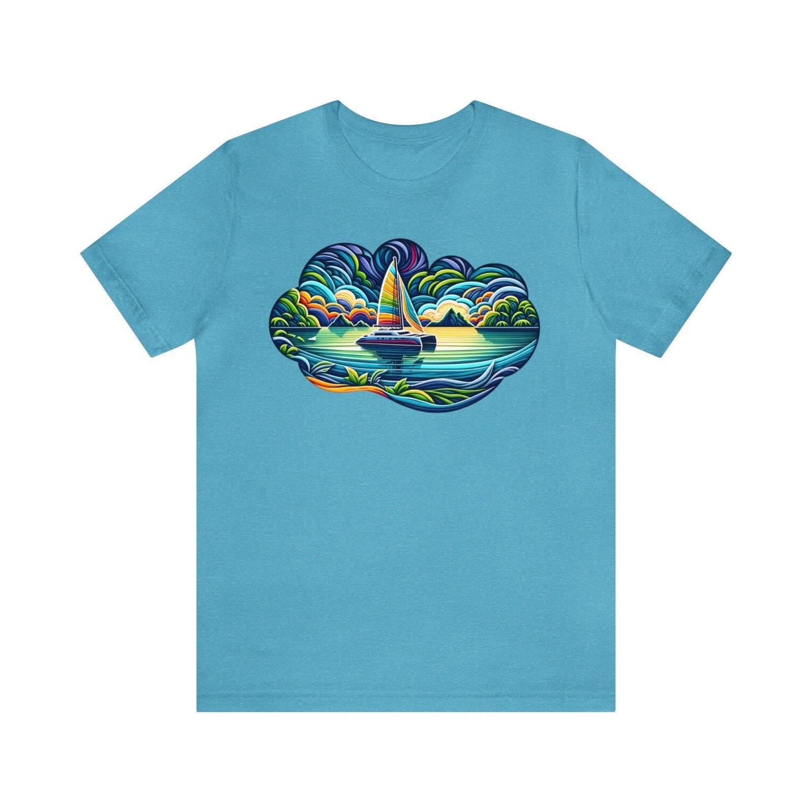 Paper Seascape Unisex Short Sleeve Tee - Subtle Blue M