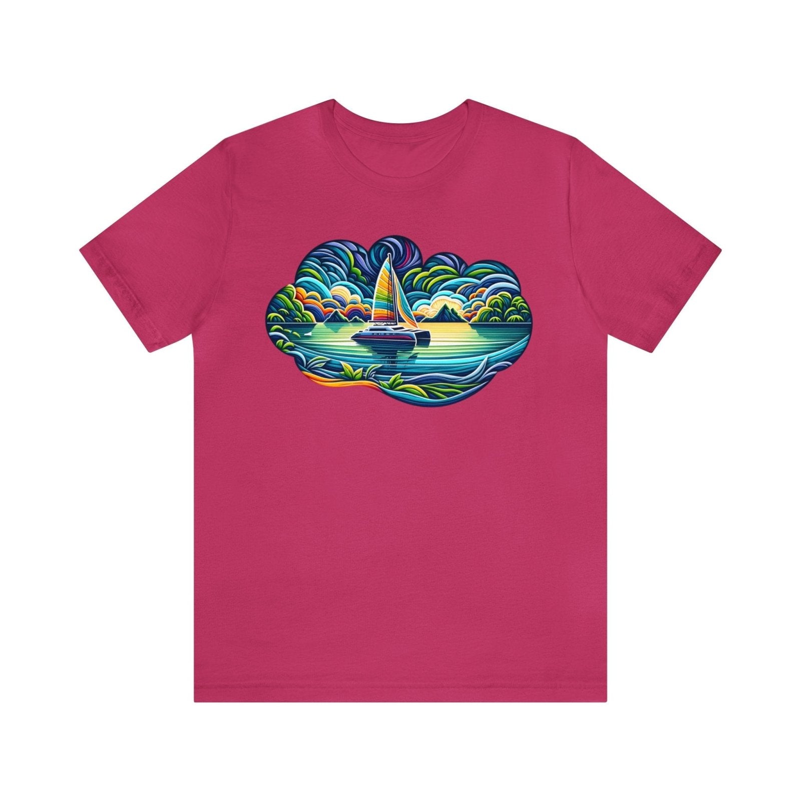 Paper Seascape Unisex Short Sleeve Tee - Subtle Blue M