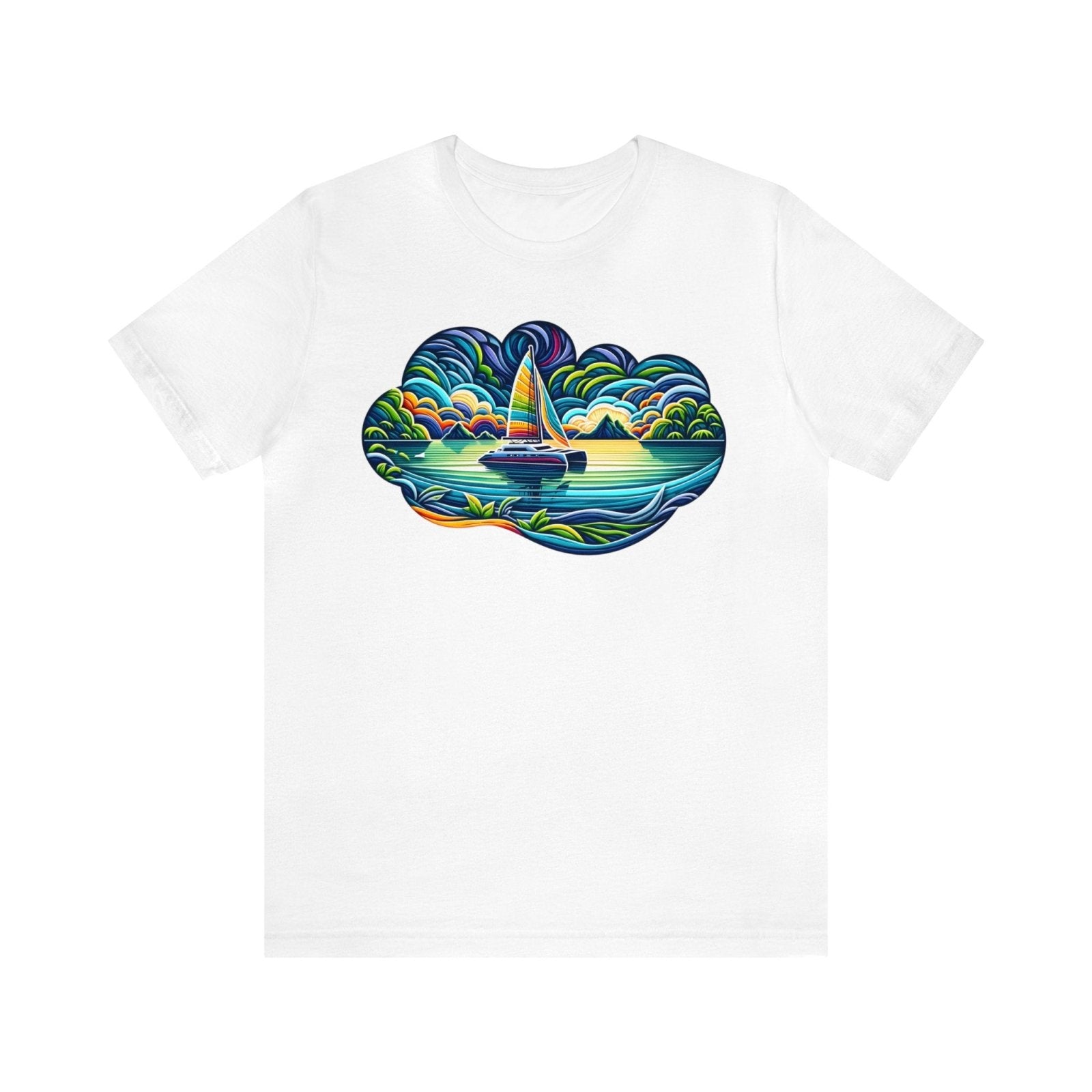 Paper Seascape Unisex Short Sleeve Tee - Subtle Blue M