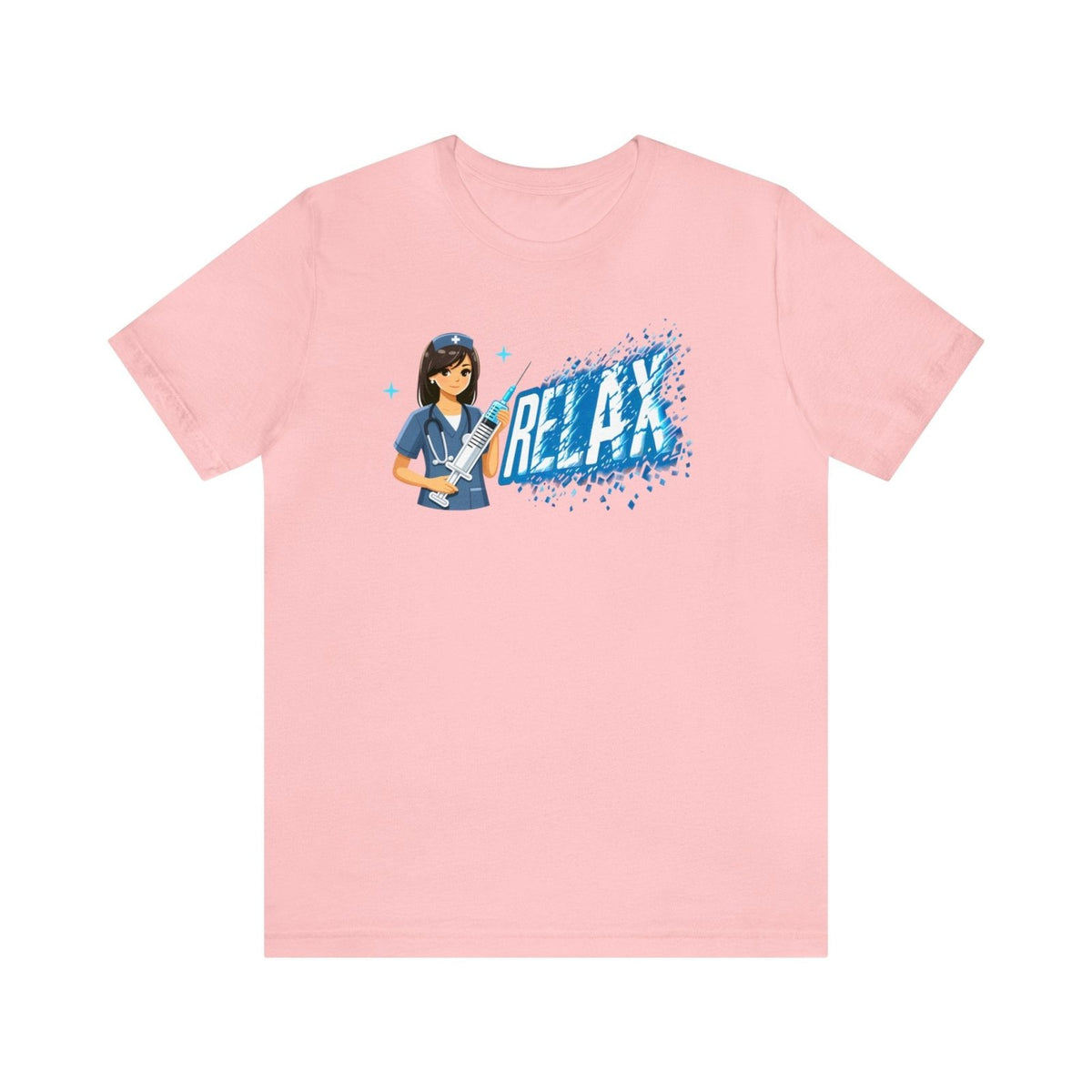Sedative Serenade Unisex Short Sleeve Tee, nurse humor, nurse fashion, nursing shirt, Pink - Subtle Blue M