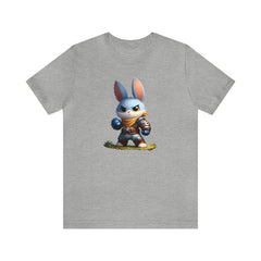 Tough Bunny Unisex Short Sleeve Tee, bunny apparel, rabbit fashion, Athletic Heather - Subtle Blue M