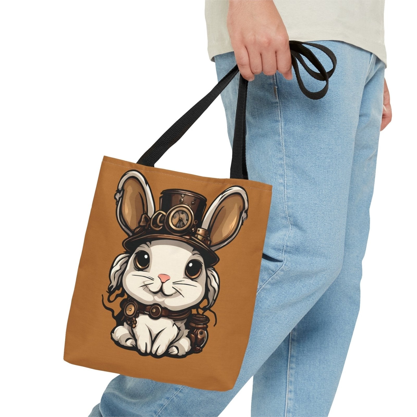 Victorian Hare Voyager Tote Bag (AOP), adorable rabbit bag, cute bunny accessories - Subtle Blue M